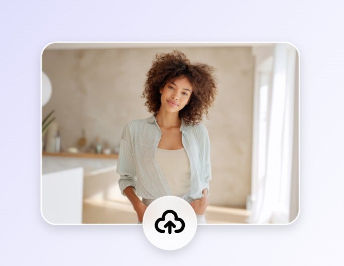 Upload a photo of a curly haired woman to fotor pregnant ai generator