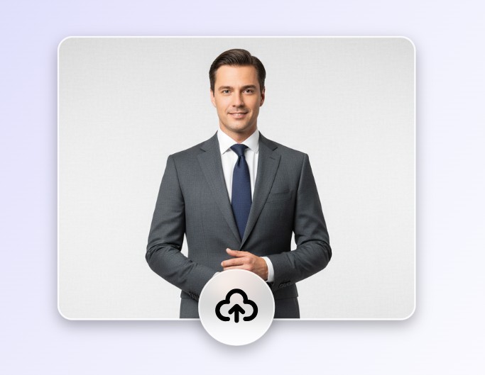 Upload a photo of a man wearing a suit to fotor name and date editor