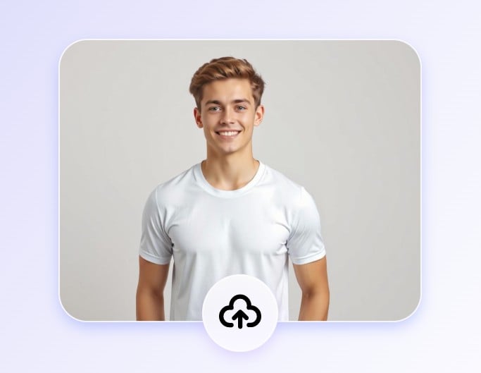 Upload a photo of a man wearing a white shirt to fotor