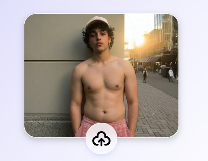 Upload a semi naked man photo to fotor ai abs generator