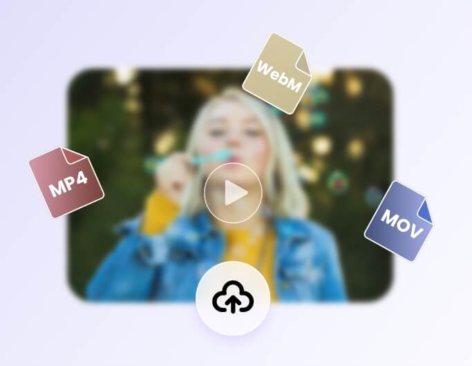 Fotorで女の子が泡を吹く動画のさまざまな形式をアップロード