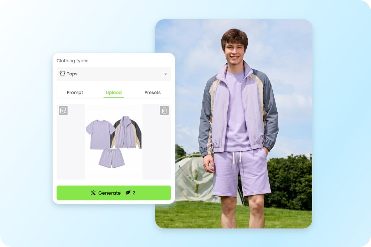 Upload an outfit photo for a realistic AI clothes swap