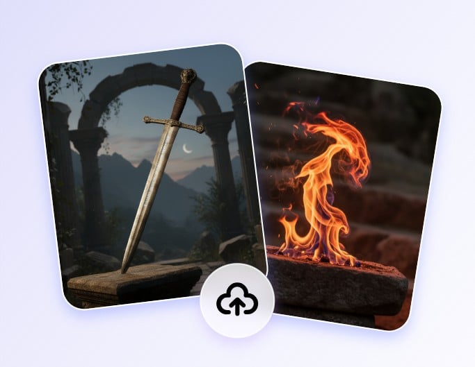 Sube dos imágenes al combinador de imágenes Fotor AI