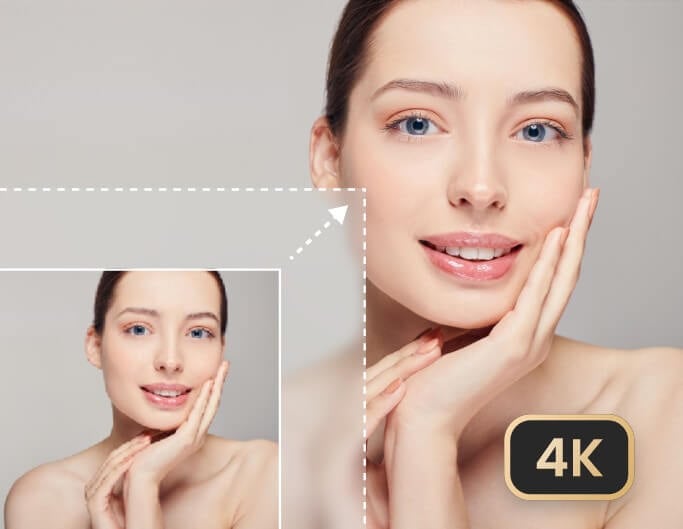 Upscale low resolution image to HD, 4K quality in one click