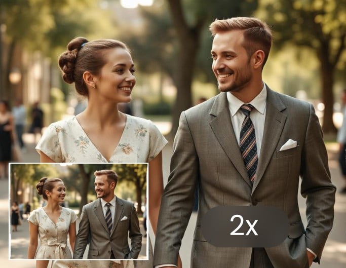 Upscale old pictures to 2x resolution