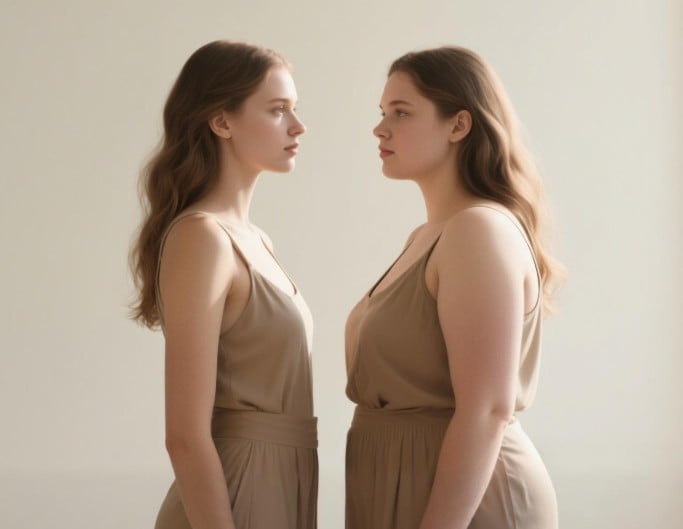 AI太らせる加工で女性が太った様子を再現