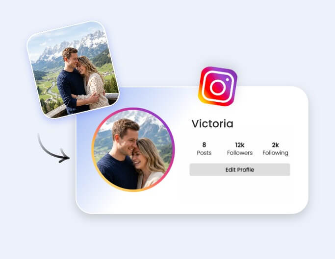 Use ai generated couple photos as instagram profile pictures