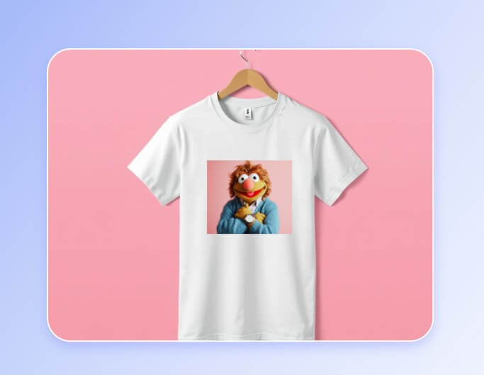 Use ai generated muppet characters for a clothing brand