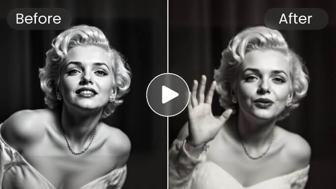 Use ai to animate an old photo of a classic celebrity