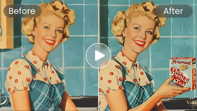 Use ai to animate an old photo of a vintage advertising