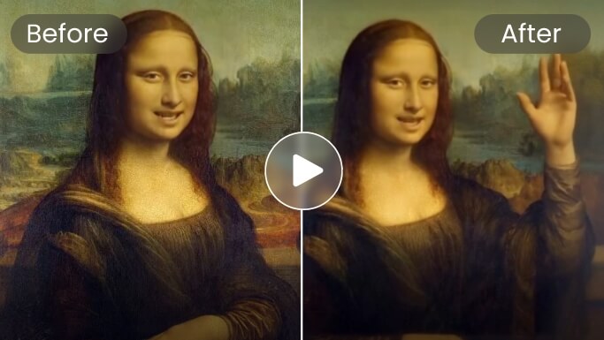 Use ai to animate an old photo of the mona lisa painting