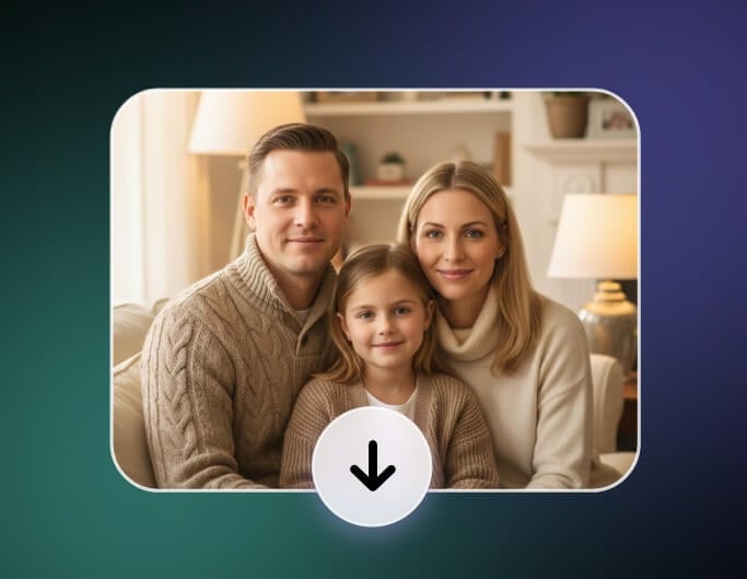 Use ai to generate a family group photo and download