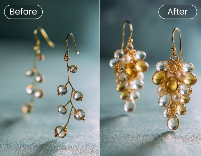Use ai to generate a new jewelry earring based on a reference image of an earring