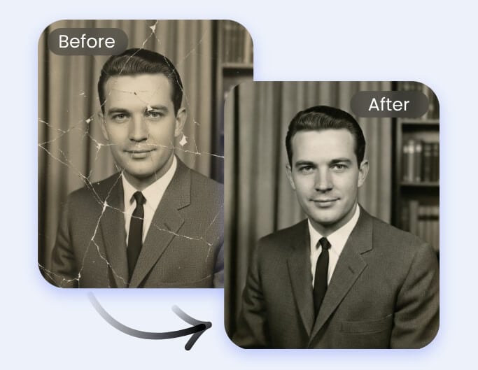 Use ai to repair damage in an old photo