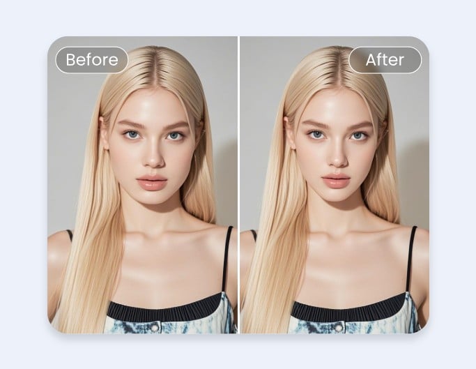 Use face reshape editor to adjust facial proportion for the beauty