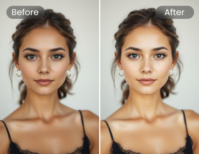 Use fotor ai skin color changer to whiten a ladys skin