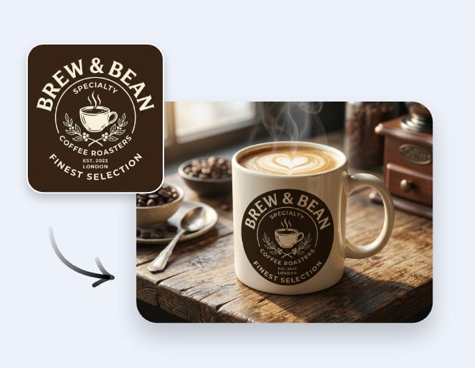 Use fotor to circlr crop a logo of coffee bean