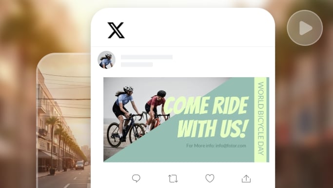Use fotor to generate a cycling video for x or twitter