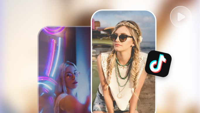 Use fotor to generate two videos of two ladies for tiktok