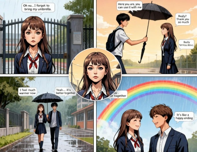 Use photo grid makers to create a comic grid for storytelling