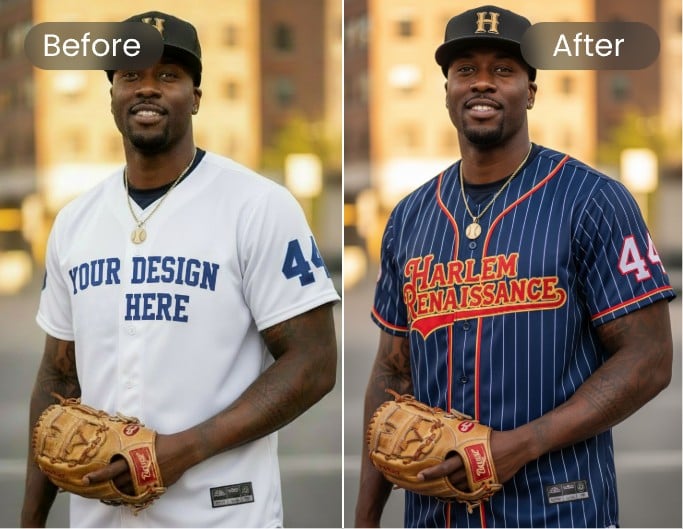 Visualize a baseball jersey design with fotor