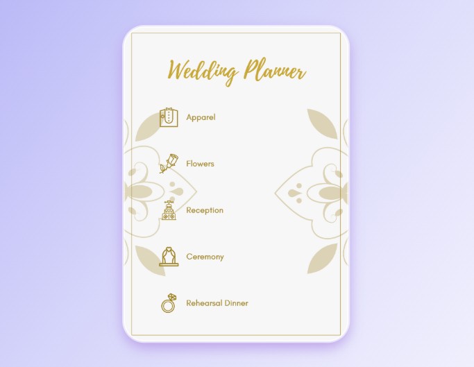 Modèle de planning de mariage