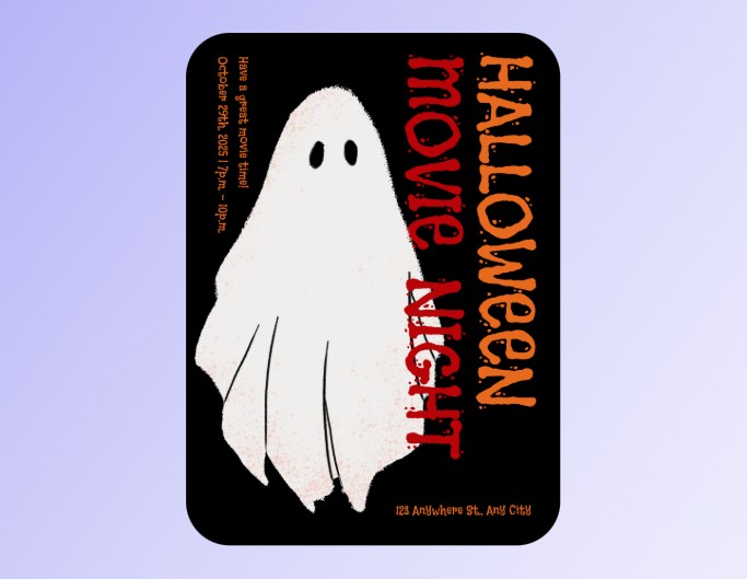 white ghost halloween movie poster template