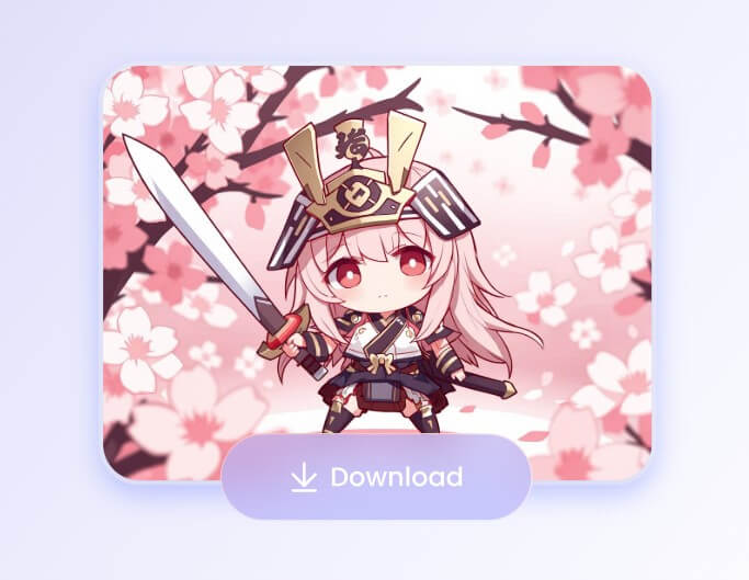 下載一張 AI生成的可愛 Q版女生圖片