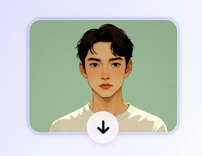 下載添加 AI動漫濾鏡後的帥氣男生照片