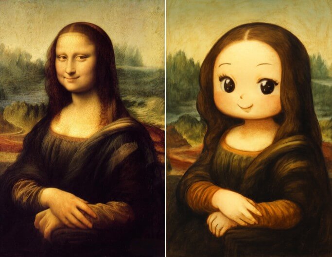 將經典繪畫作品 Q版化