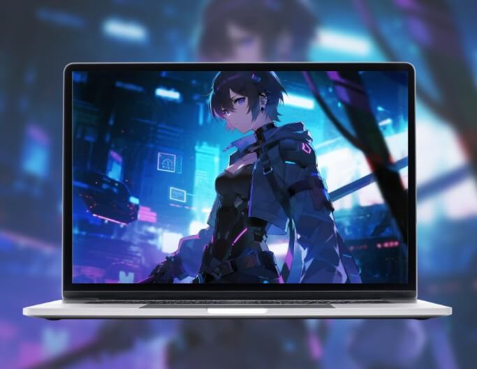 用 AI照片變漫畫工具製作一張賽博朋克風格的動漫壁紙