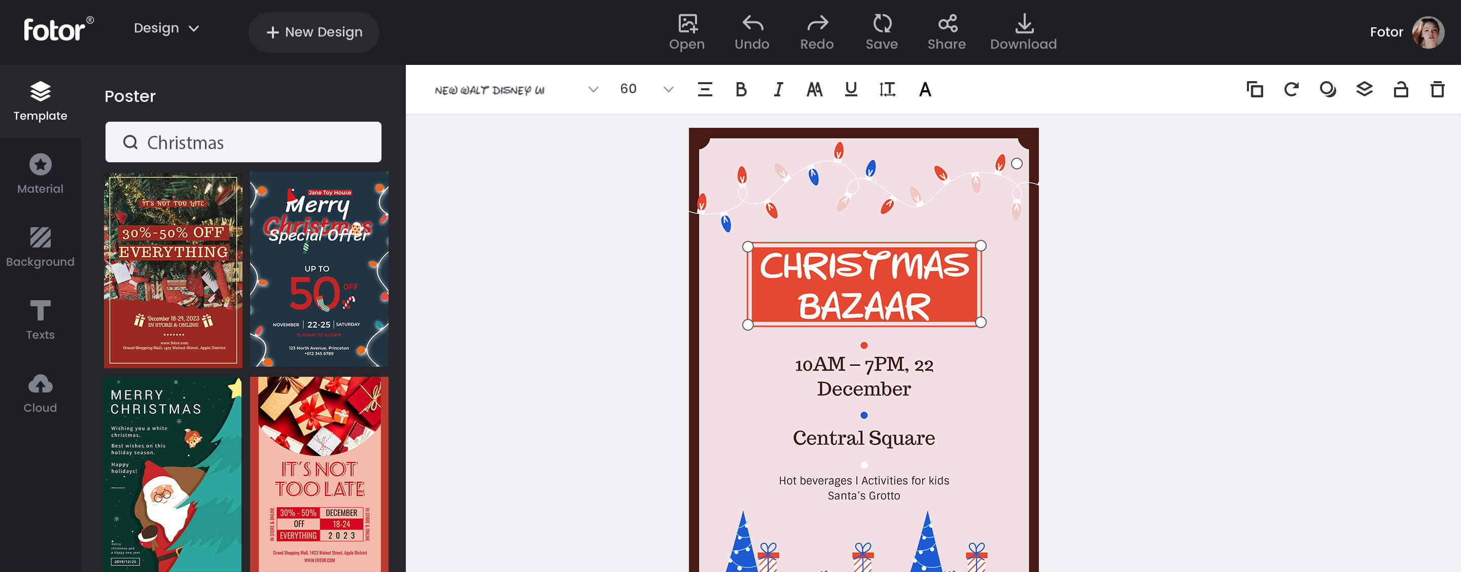 Create Festive Christmas Poster Online In Minutes | Fotor