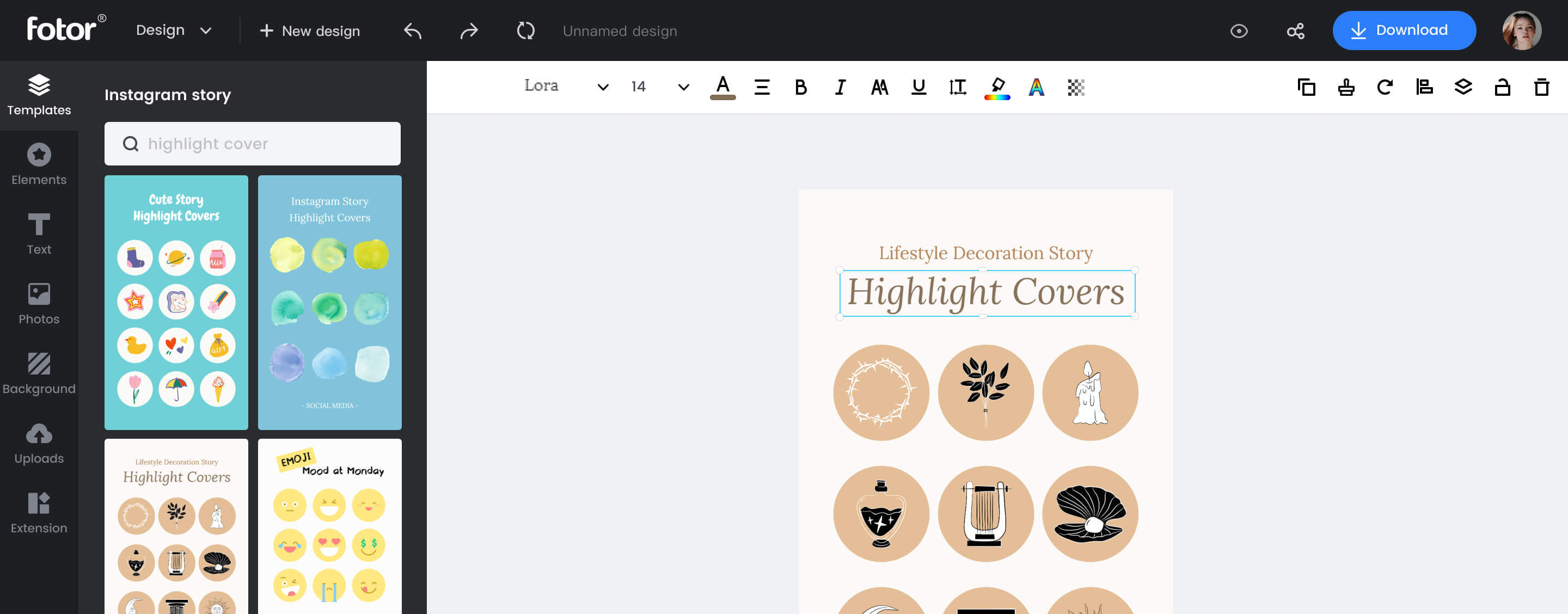 Instagram highlight cover design
