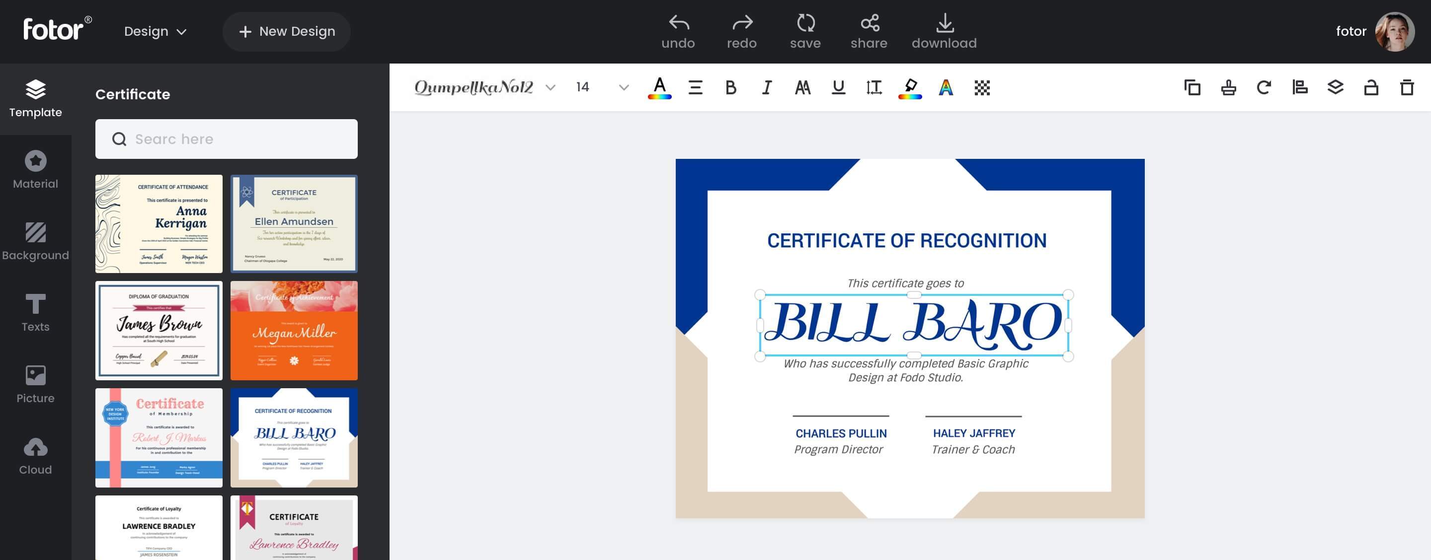 certificate design software online