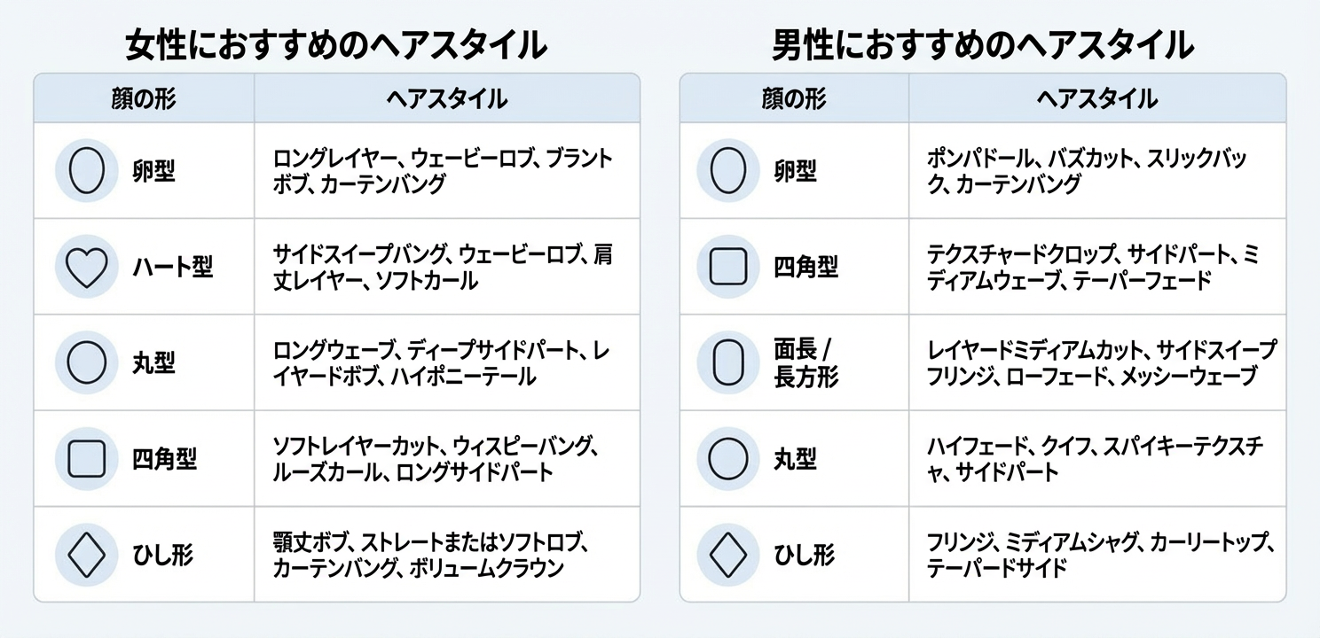 顔型に最適な髪型フィルターを見つける