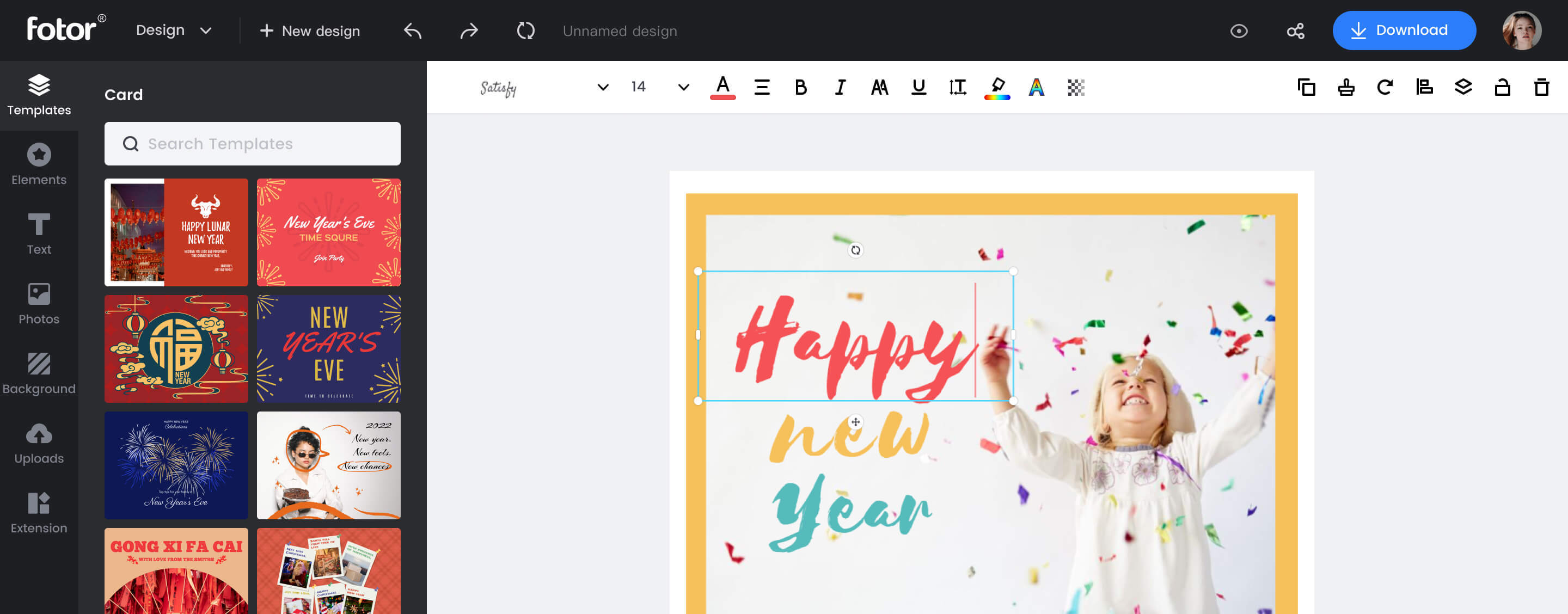 New Year Card Design Template Free Download
