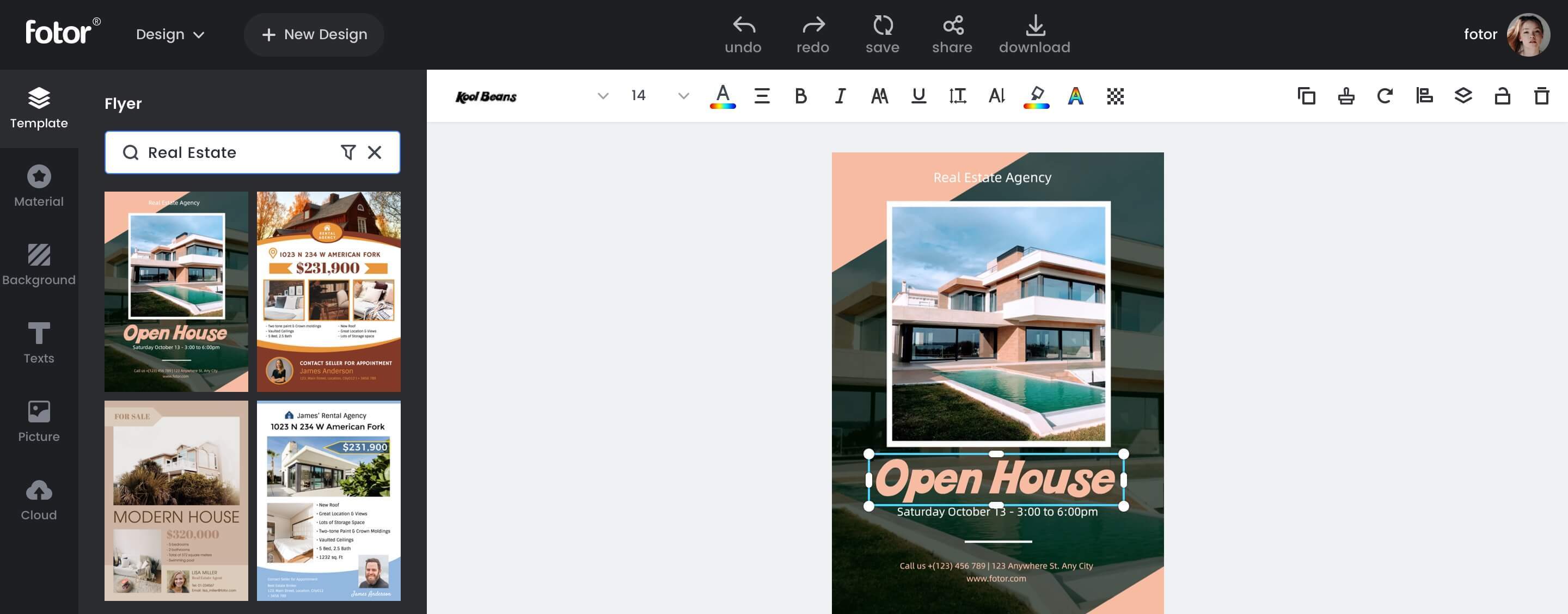 how to create open house flyer with Fotor flyer maker