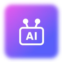 Icône de générateur de vidéos IA de couleur violette dégradée
