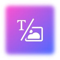 Gradient purple color text to image icon