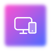 Gradient purple colored cross platform icon