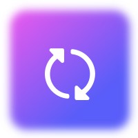 Gradient purple constantly updaate features icon