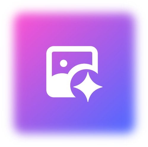 Gradient purple image generation icon