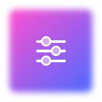 Icône de réglage de couleur violette dégradée