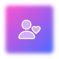 Purple gradient user heart icon