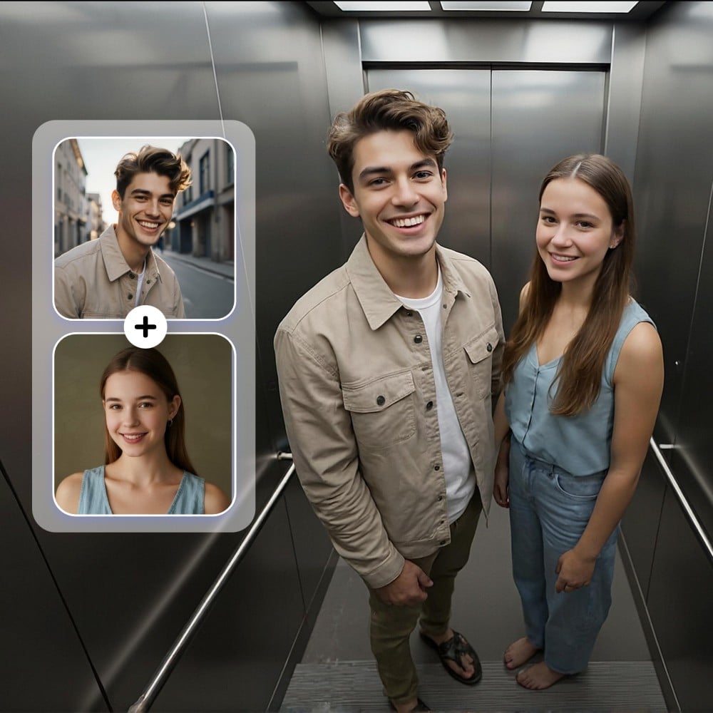 Fotor AI elevator photo generator example image