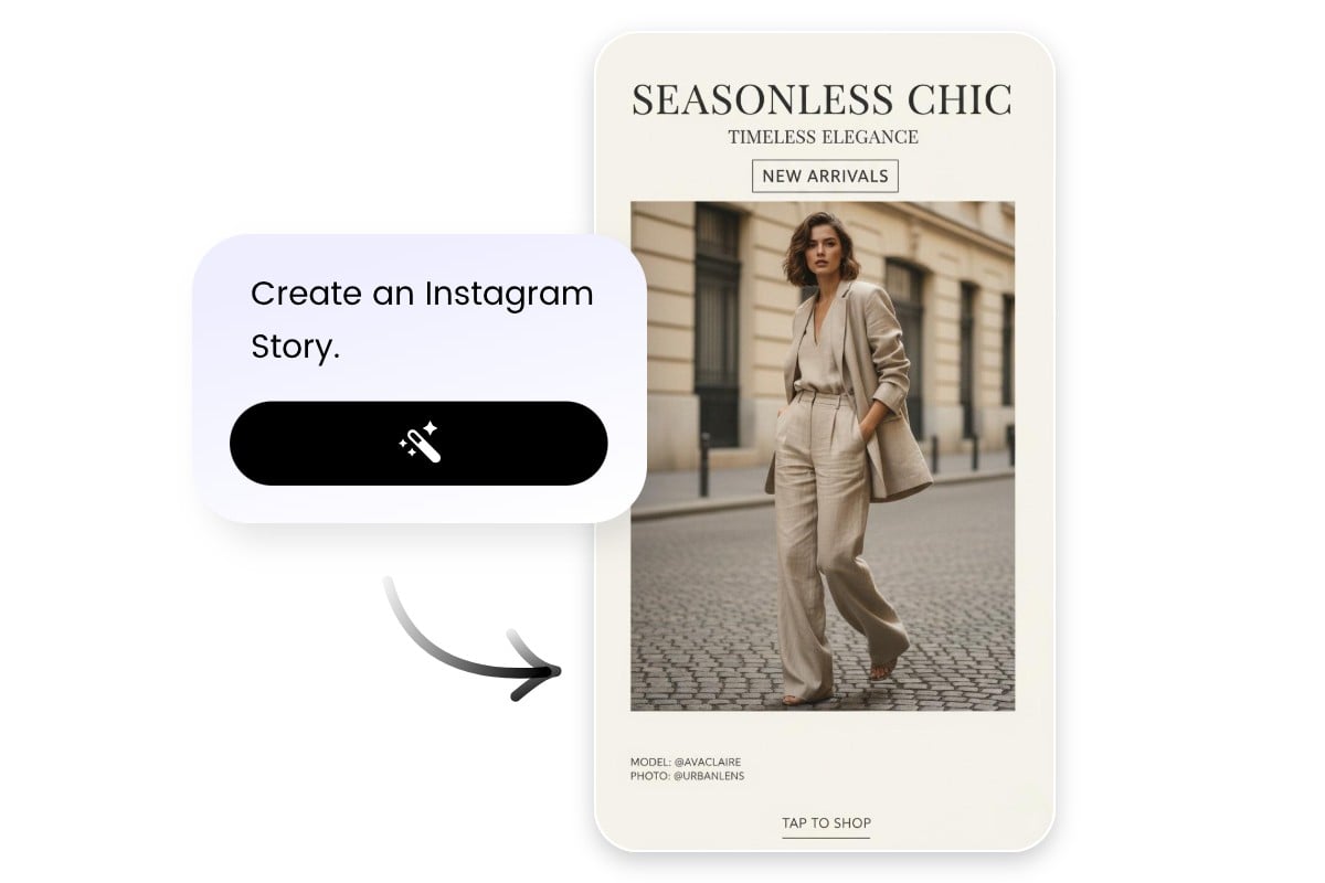 Fotor free ai insta story maker creates appealing insta story from text prompt