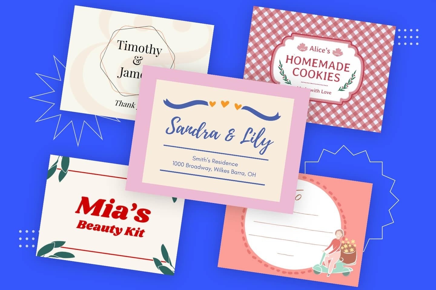 Styles of label templates from Fotor