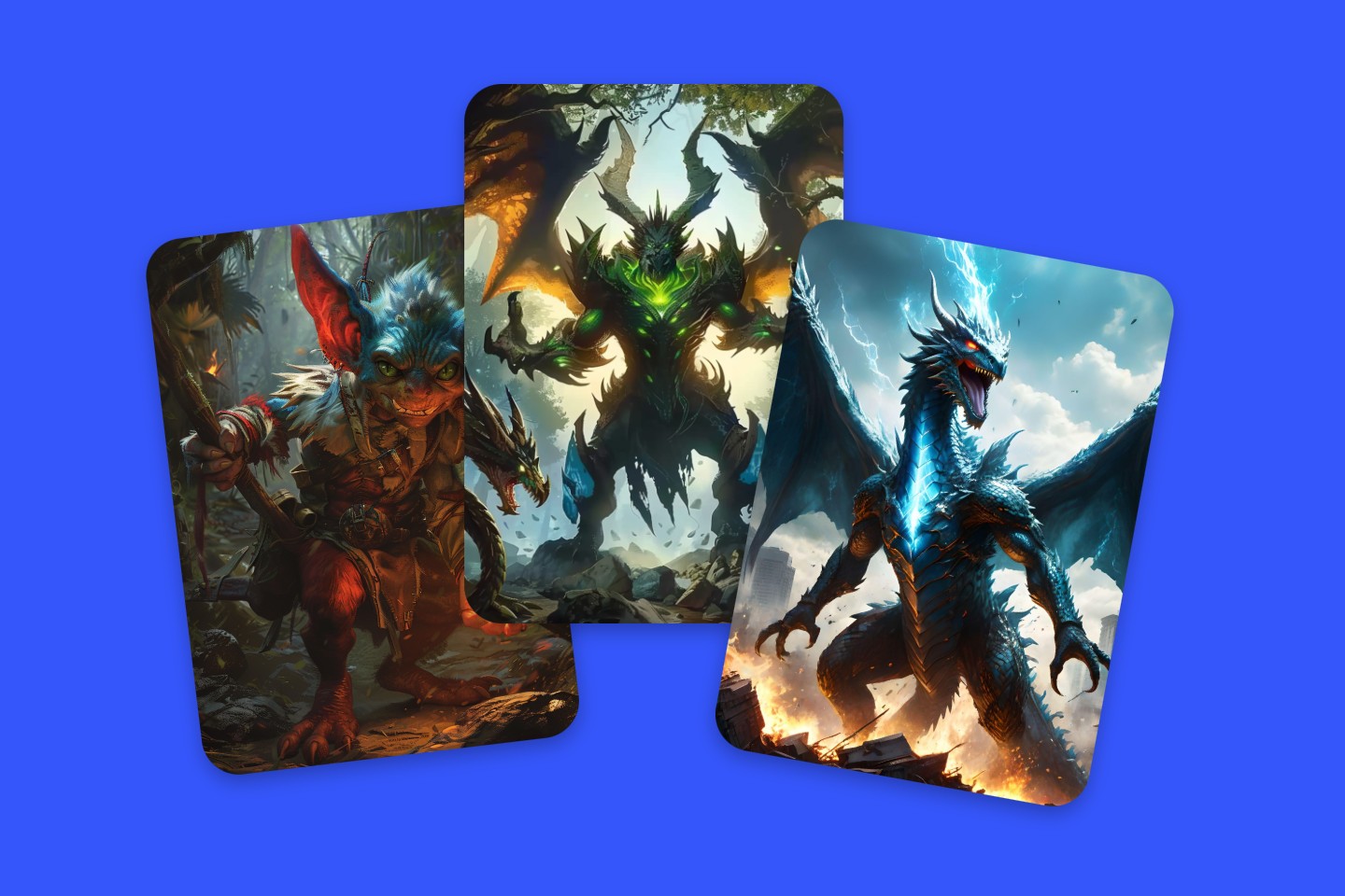 Two ai generated cartoon style monsters using fotor monster generator