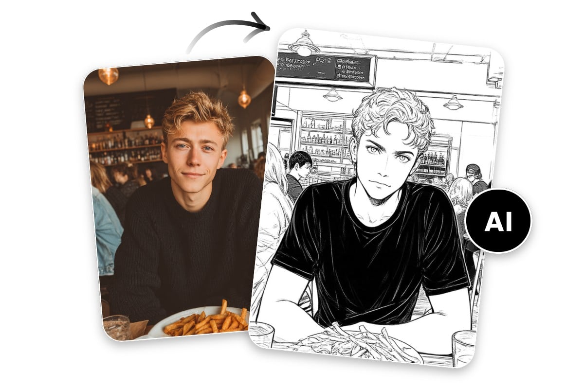 Transformer une photo dun garçon en manga gratuitement en ligne avec le filtre manga IA de Fotor