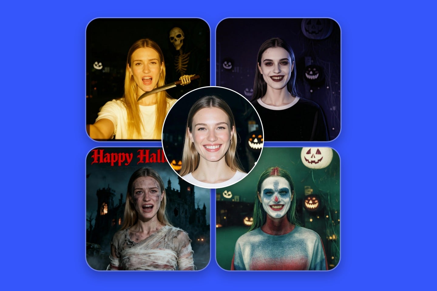 Add different Halloween filters to photo with AI online in Fotor
